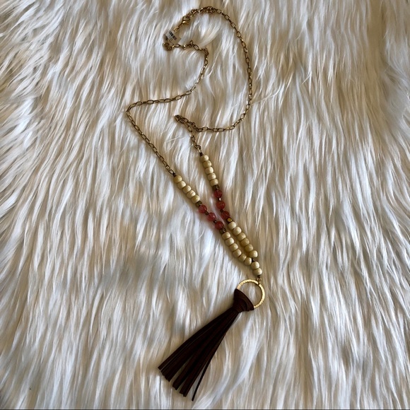 Beautiful Boho Fringe Tassel Beaded Necklace NWT - Picture 2 of 5